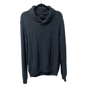 MARC ANTHONY PULLOVER SWEATER SHAWL COLLAR KNIT MENS XL BLUE BUSINESS CASUAL